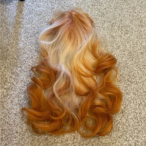 Vibrant Orange and Blonde Hair Extensions